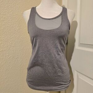 Lululemon Athletica Women's Racerback Mesh Tank Top Built in Bra Gray Size‎ 6